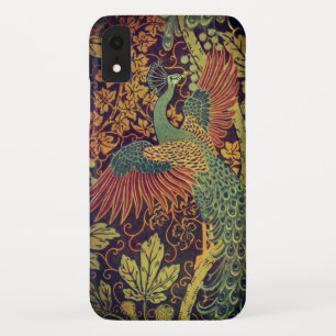 Peacock oakleaf Victorian jacquard brown teal  iPhone XR Case