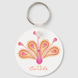 Peacock of a Different Color Keychain