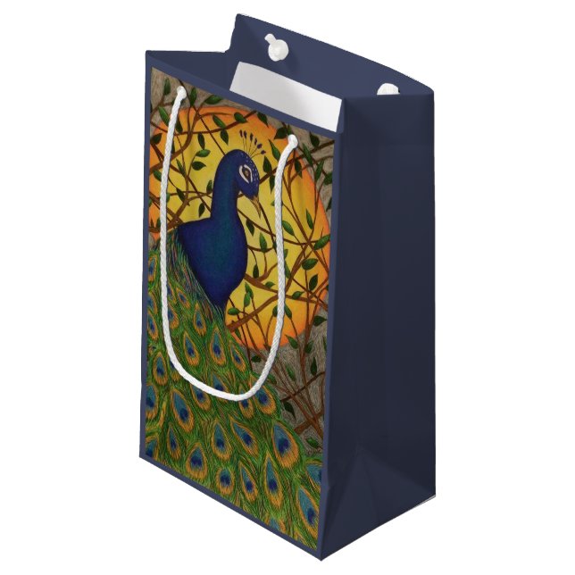 Peacock of the Night Small Gift Bag (Front Angled)