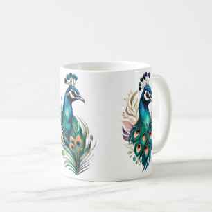 peacock on a mug