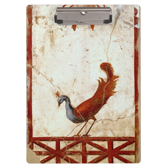 Peacock on Fresco Ancient Roman Antique Painting Clipboard (Front)