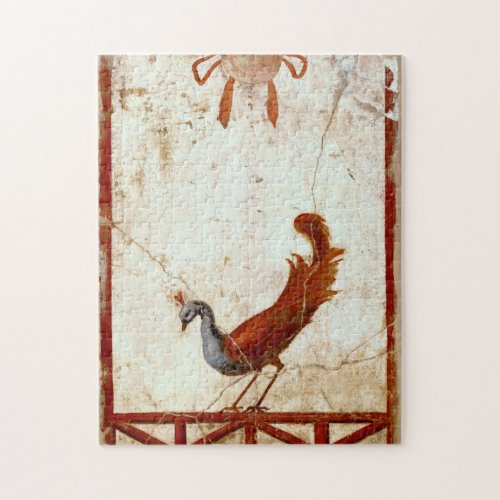 Peacock on Fresco Ancient Roman Antique Painting Jigsaw Puzzle