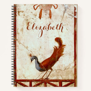 Peacock on Fresco Ancient Roman Antique Painting Notebook