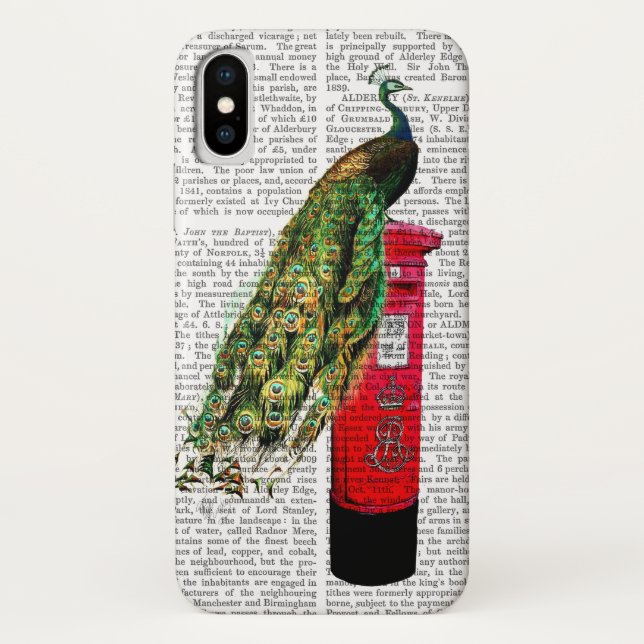 Peacock on Postbox Case-Mate iPhone Case (Back)