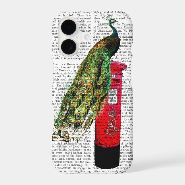 Peacock on Postbox Iphone Case (Back)