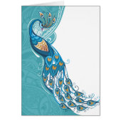 Peacock on Teal Illustration (Front)