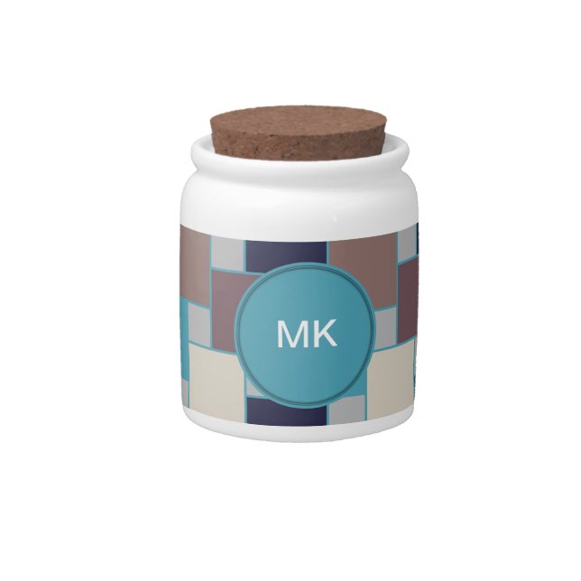 Peacock on the Beach Candy Jar (Front)