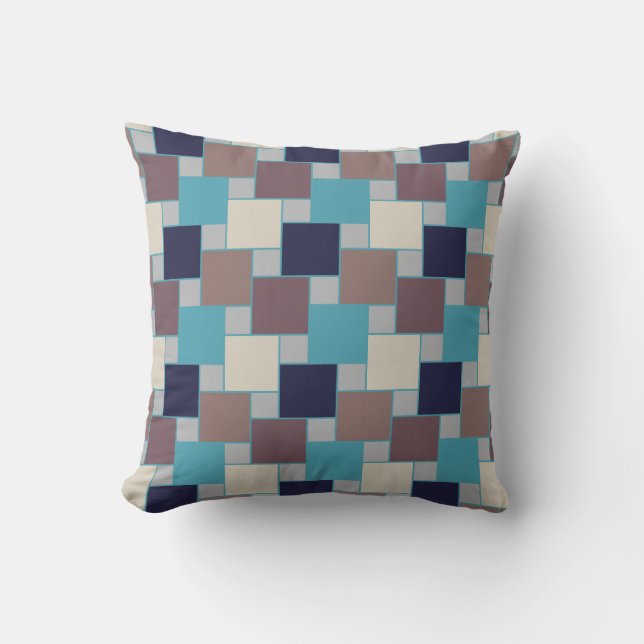 Peacock on the Beach Throw Pillow (Front)