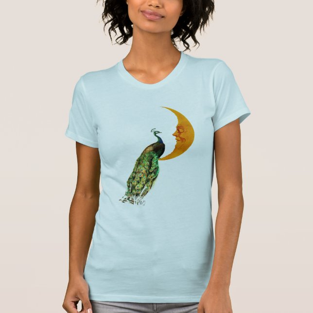 Peacock on the Moon T-Shirt (Front)