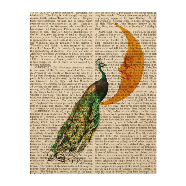 Peacock on the Moon Wood Wall Decor (Front)