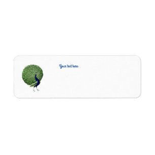 Peacock Open Fan Label
