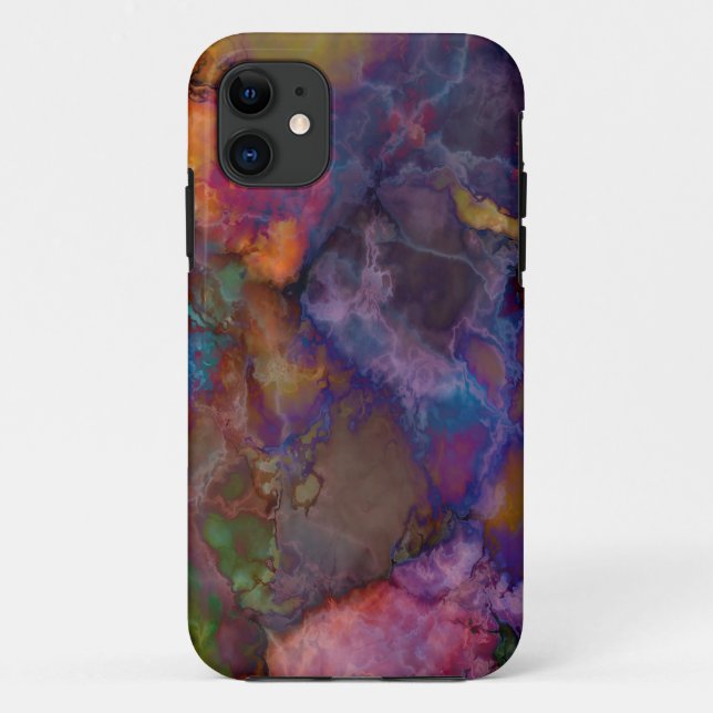 Peacock Ore Chalcopyrite Marble Case-Mate iPhone Case (Back)