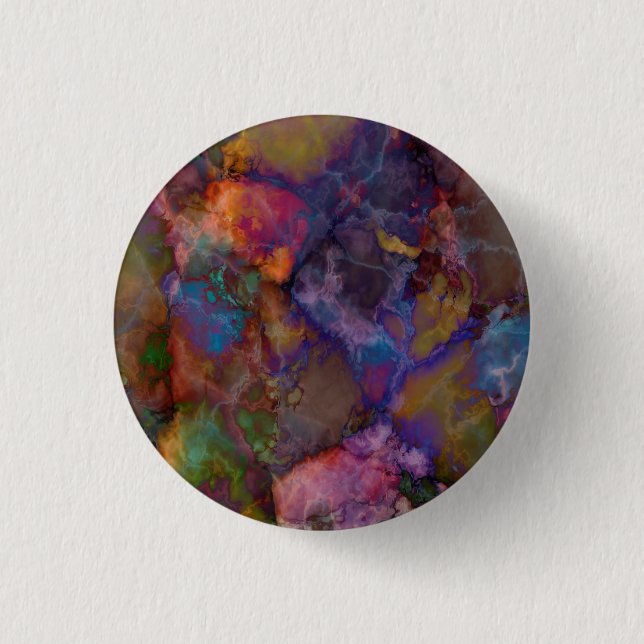 Peacock Ore Chalcopyrite Marble Pinback Button (Front)