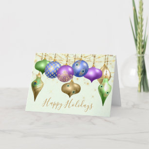 Peacock Ornament Photo Christmas Holiday Card