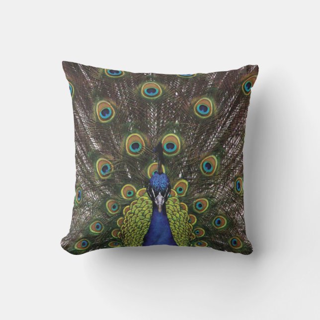 Peacock Outdoor Pillow (Front)
