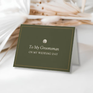 Peacock Palm Groomsman Wedding Day Card