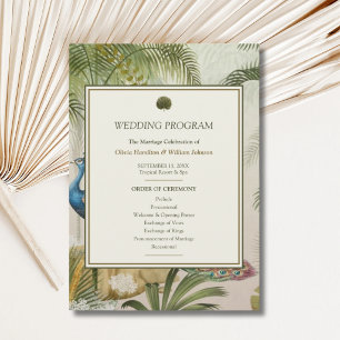 Peacock Palm Wedding Program