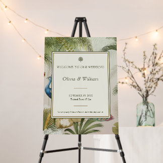 Peacock Palm Wedding Welcome Sign