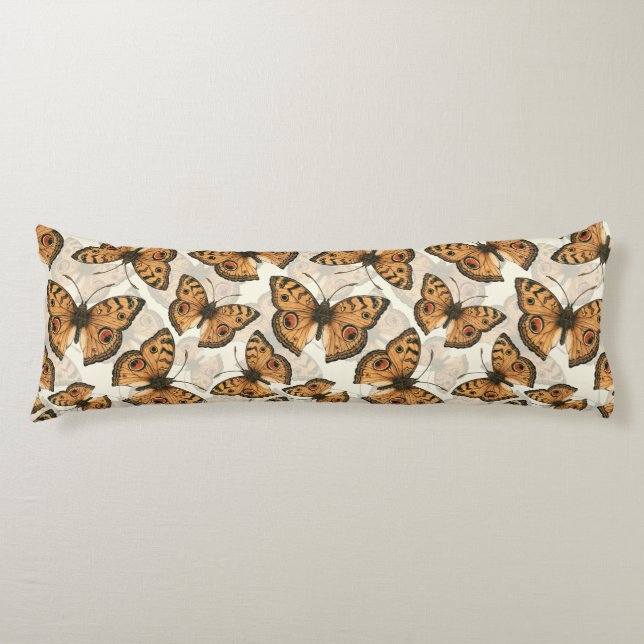 Peacock pansy butterfly pattern body pillow (Front)