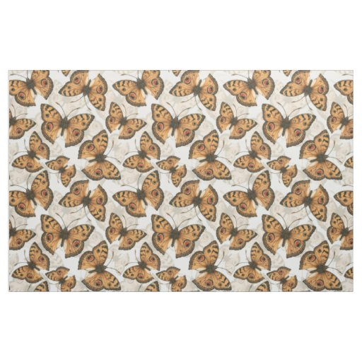 Peacock pansy butterfly pattern fabric