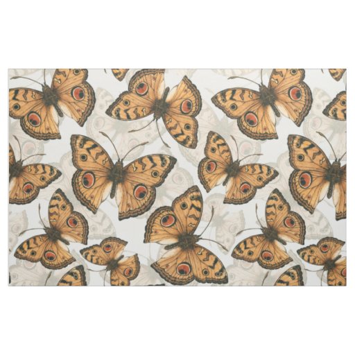 Peacock pansy butterfly pattern fabric