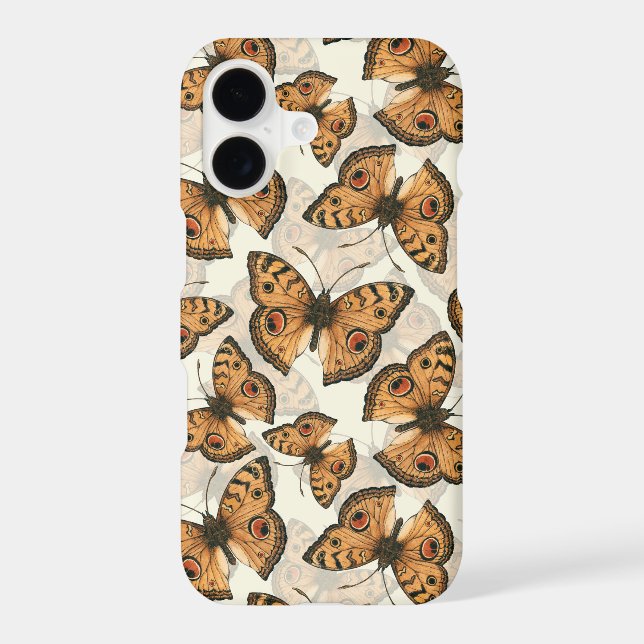 Peacock pansy butterfly pattern iPhone case (Back)
