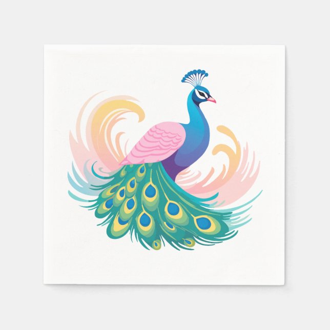 Peacock Paper Napkins (Front)