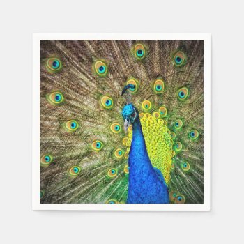 Peacock Paper Napkins by GiftsGaloreStore at Zazzle