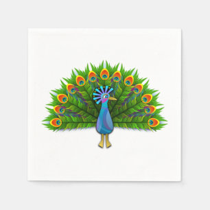 peacock paper napkins