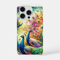 Peacock Parade 3 - Watercolor iPhone 15 Pro Case