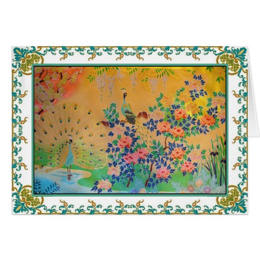 Peacock Paradise Cards (Front Horizontal)