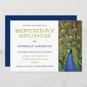 Peacock Party Birthday Brunch Invitation
