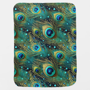 Peacock Passion Throw Pillow Baby Blanket