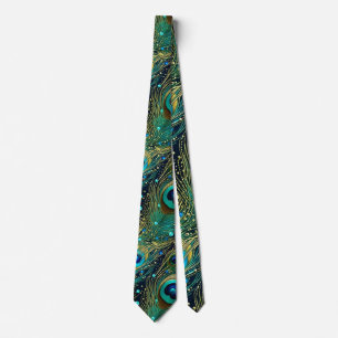 Peacock Passion Throw Pillow Neck Tie
