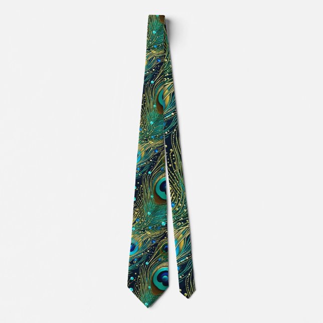 Peacock Passion Throw Pillow Neck Tie (Front)