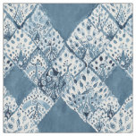 PEACOCK PATCHWORK Navy Boho Chic Watercolor Fabric