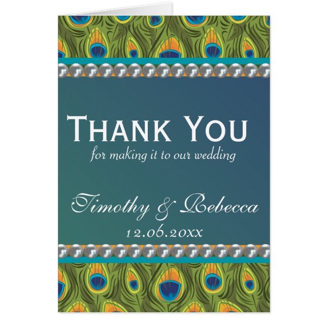 Peacock Pattern and Pearls Cards (Front)