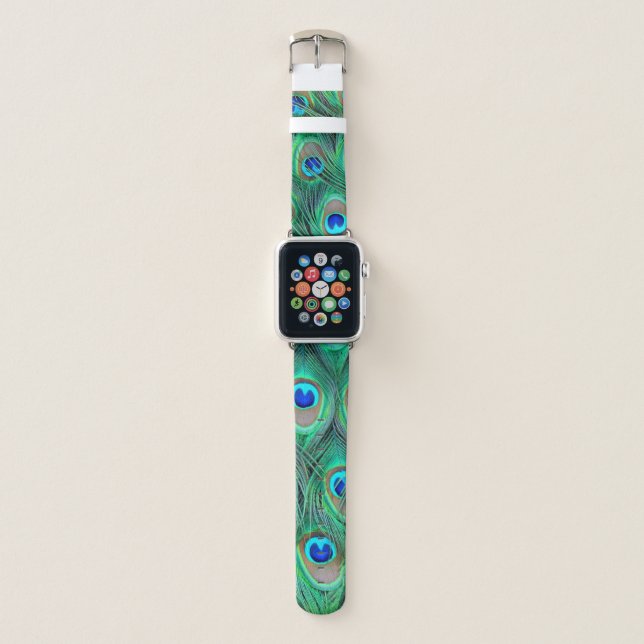 Peacock Pattern Apple Watch Band (Front)