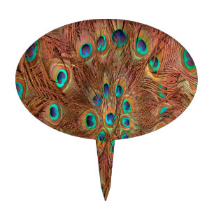 Peacock pattern Background Cake Topper