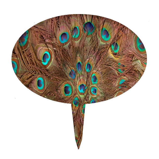 Peacock pattern Background Cake Topper (Front)