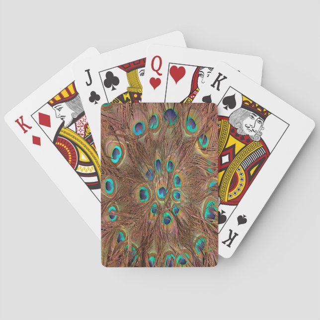 Peacock pattern Background Poker Cards (Back)