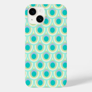 Peacock pattern mint aqua green Case-Mate iPhone 14 case