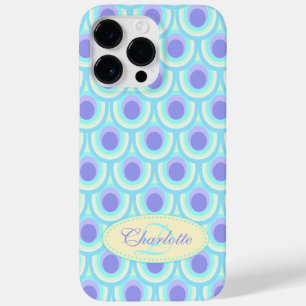 Peacock pattern purple blue name Case-Mate iPhone 14 pro max case