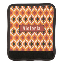 Peacock Pattern Terracotta Luggage Handle Wrap
