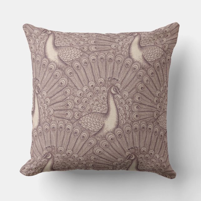 peacock pattern throw pillow (Front)