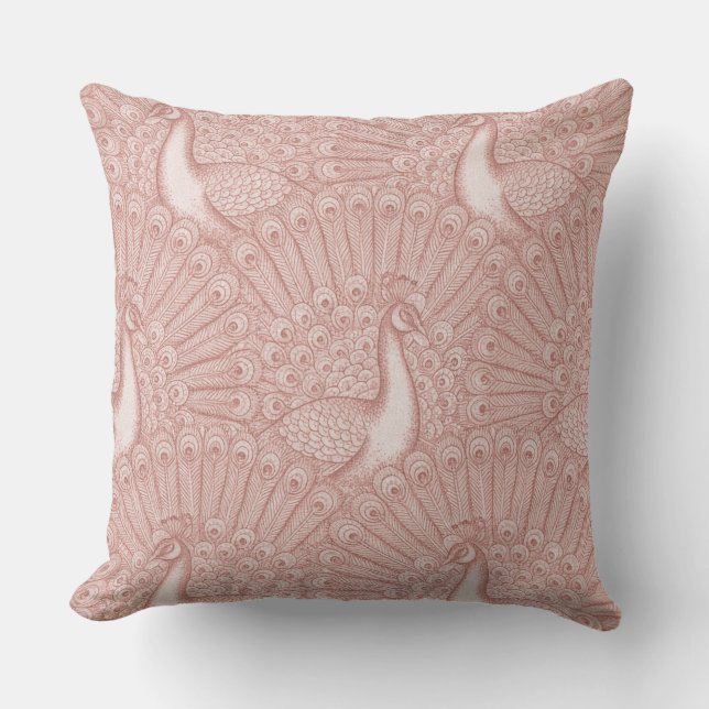 peacock pattern throw pillow (Front)