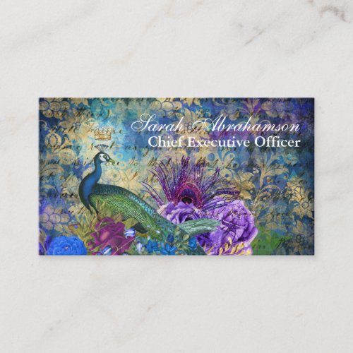 Peacock Peacocks Regal Beautiful Business Cards
