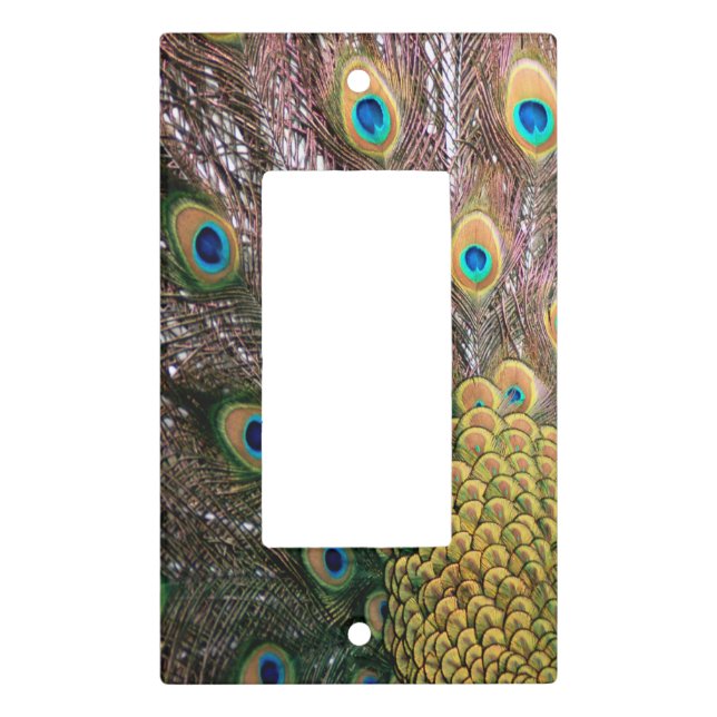 Peacock Peafowl Eyes and Feathers Light Switch Cover (Front)