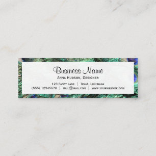 Peacock, Peafowl, Peacock Tail, Feathers Mini Business Card