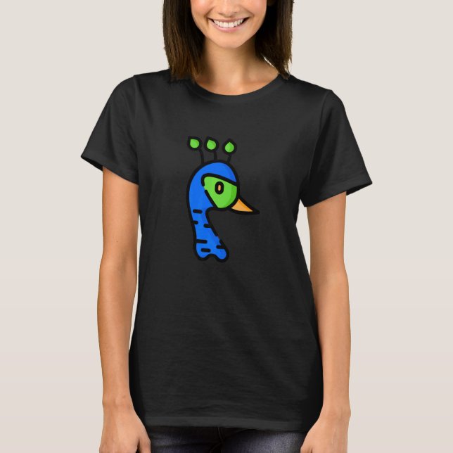 Peacock Peafowl Peahen Print Feathers Bird   3 T-Shirt (Front)